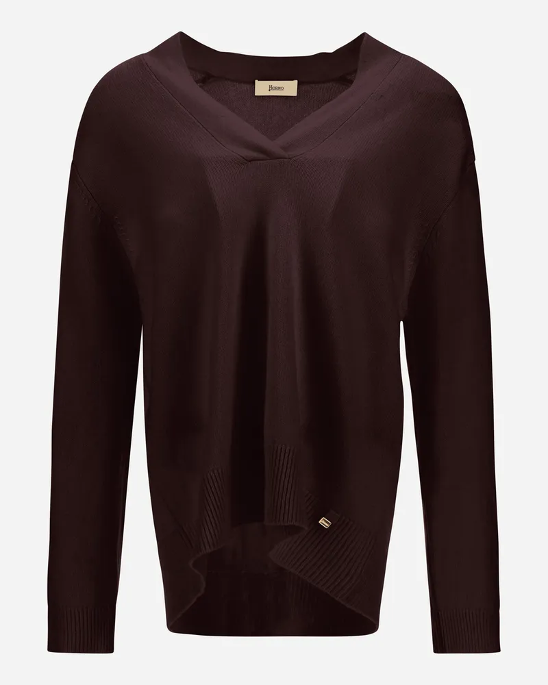 Herno Pullover Aus Kaschmir Im Glattstrick - Frau Pullover & Strickjacken Dunkle Schokolade Dunkle