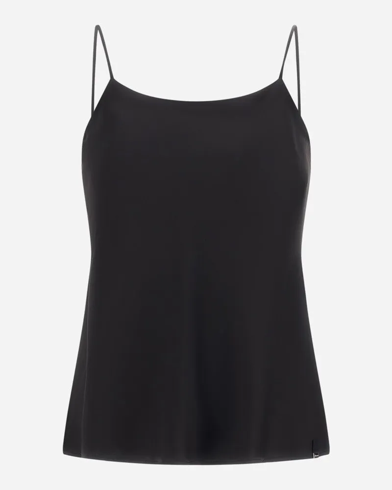 Herno Top Aus Satin Schwarz
