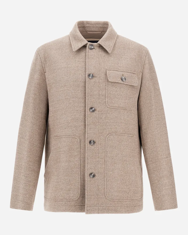 Herno Hemdjacke Aus Wolle In Köperbindung - Mann Hemden Chantilly Chantilly
