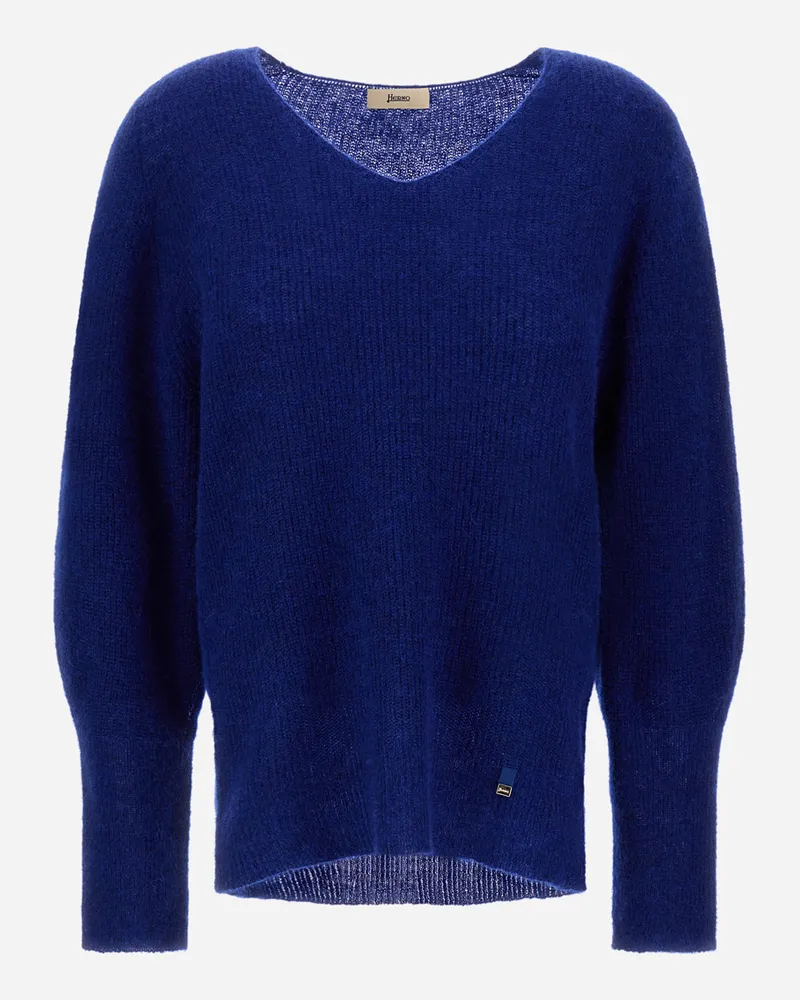 Herno Pullover Aus Alpaka Und Wolle Im Glattstrick - Frau Pullover & Strickjacken Königsblau Königsblau