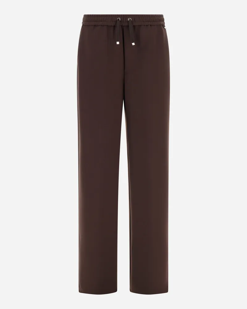 Herno Hose Aus Matt Crepe Satin - Frau Hose Dunkelbraun Dunkelbraun