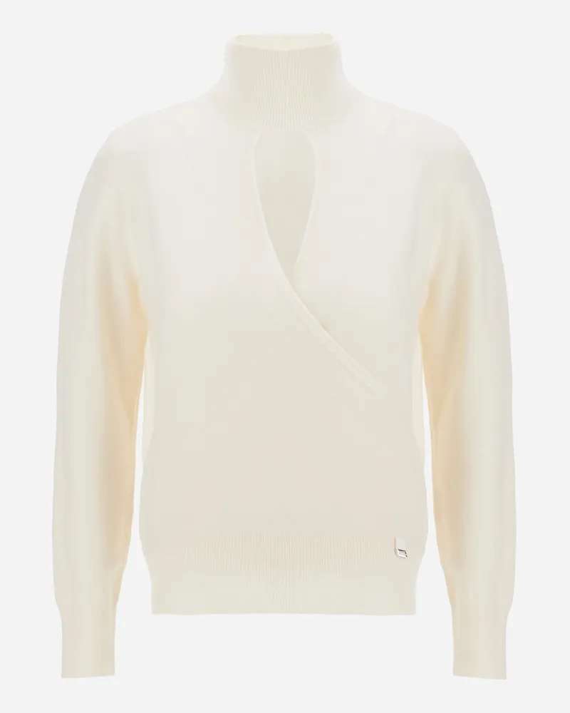 Herno Pullover Resort Aus Reiner Wolle - Frau Pullover & Strickjacken Milchweiß Milchweiß
