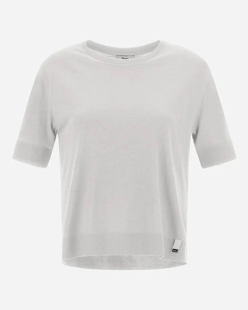 Herno T-shirt Aus Glam Knit Effect Weiß