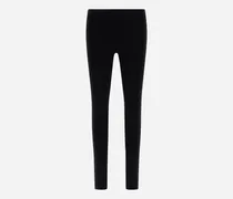 Leggings Aus Wolle Im Rippstrick - Frau Hose Schwarz