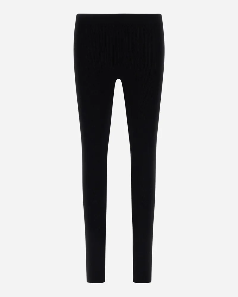 Herno Leggings Aus Wolle Im Rippstrick - Frau Hose Schwarz Schwarz