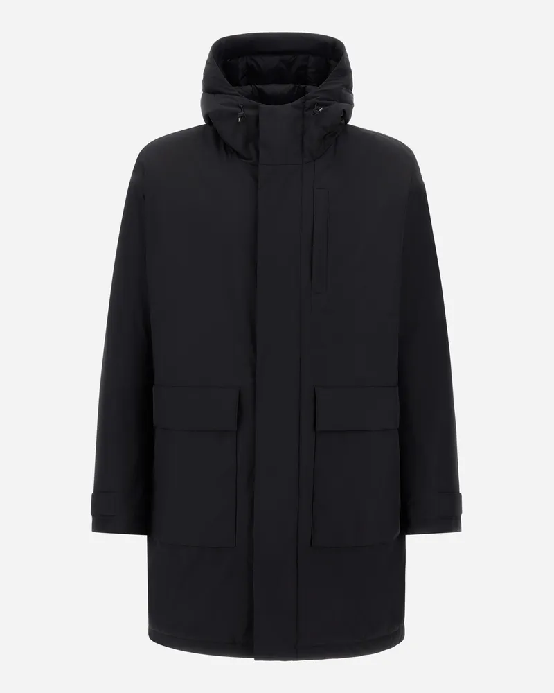 Herno Parka Aus 2 Layers Windstopper - Mann Parka & Jacken Schwarz Schwarz