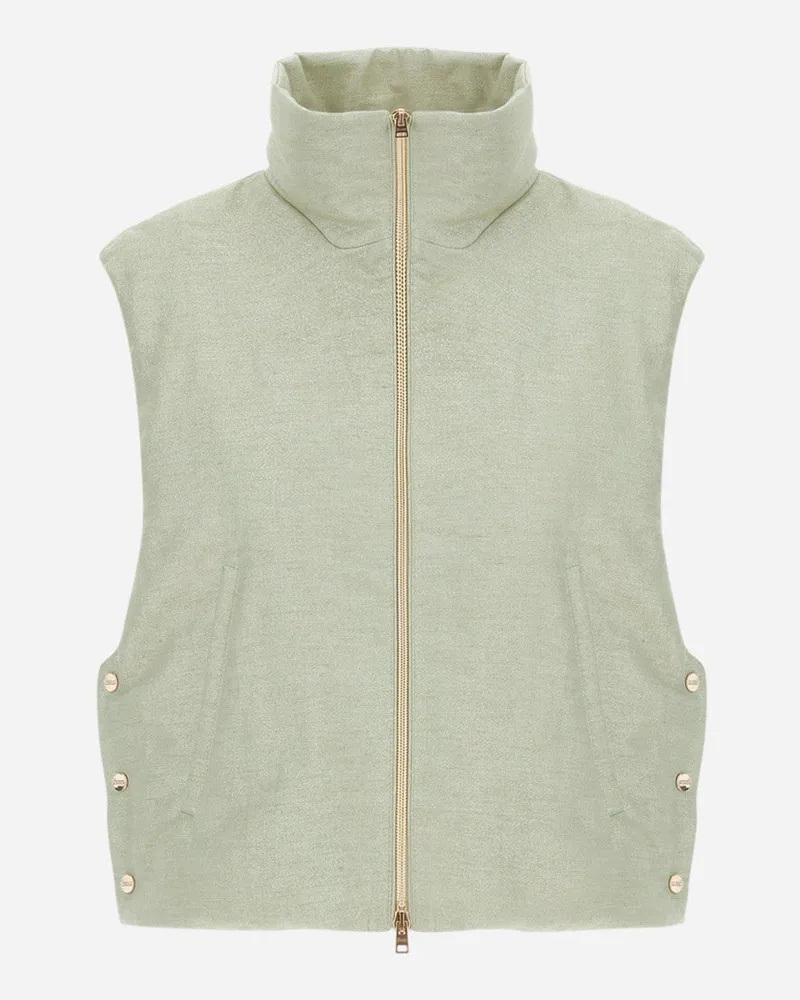 Herno Weste Aus Bright Linen Pastellgrün