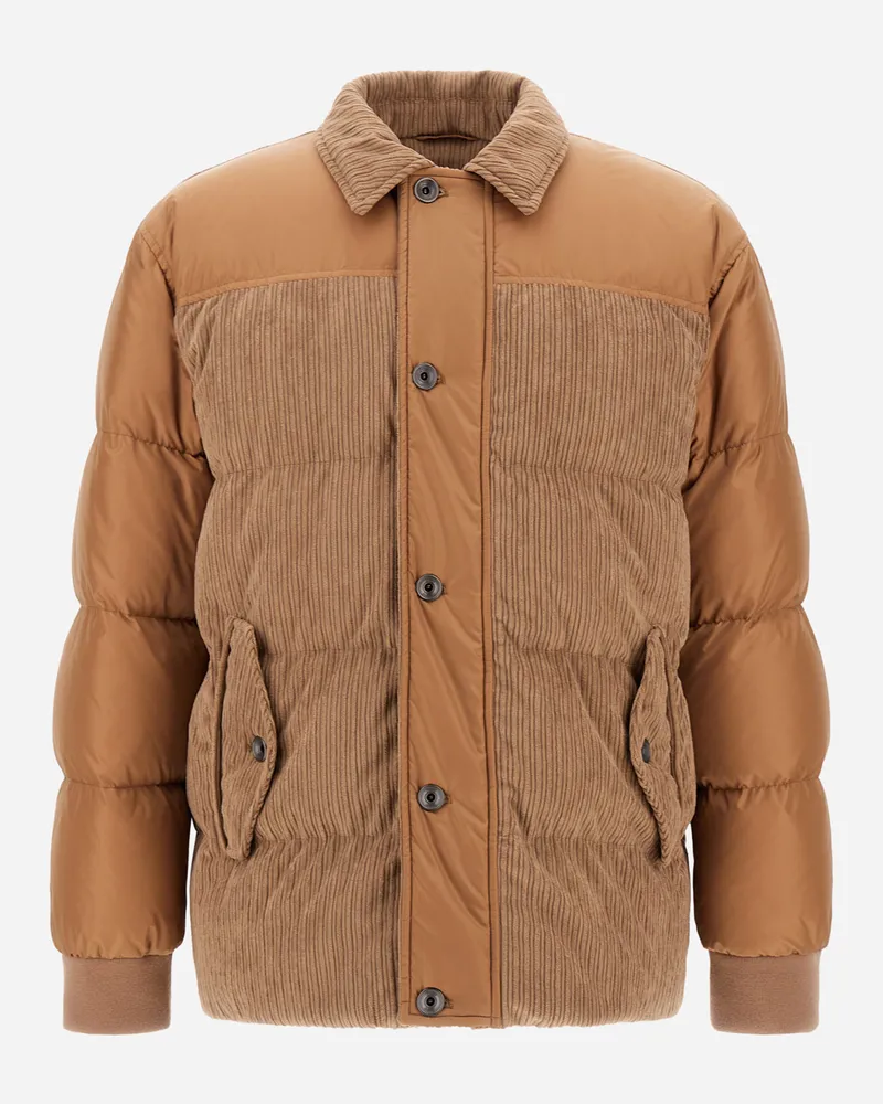 Herno Jacke Aus Cord Und Nylon Chamonix - Mann Parka & Jacken Camel Camel
