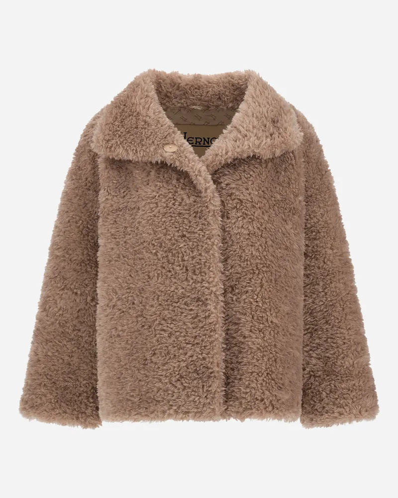 Herno Kurze Jacke Mit Der Haptik Von Gelocktem Fell - Frau Mäntel & Trenchcoats Chantilly Chantilly