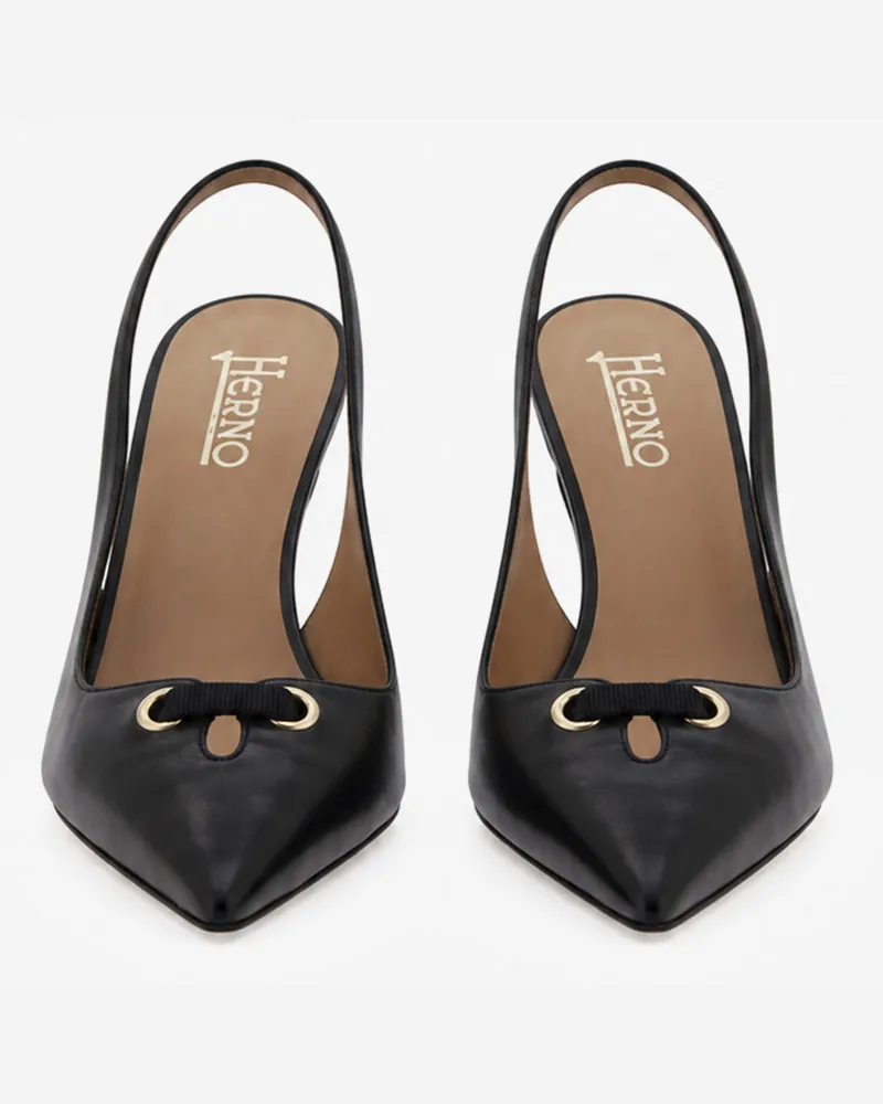 Herno Slingbacks Aus Soft Leather - Frau Schuhe Schwarz Schwarz
