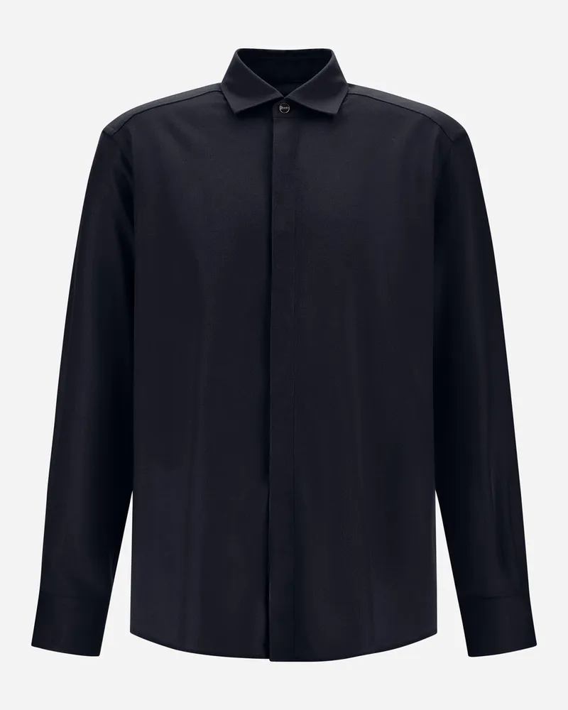 Herno Hemd Resort Aus Kaschmir Und Seide - Mann Hemden Marineblau Marineblau