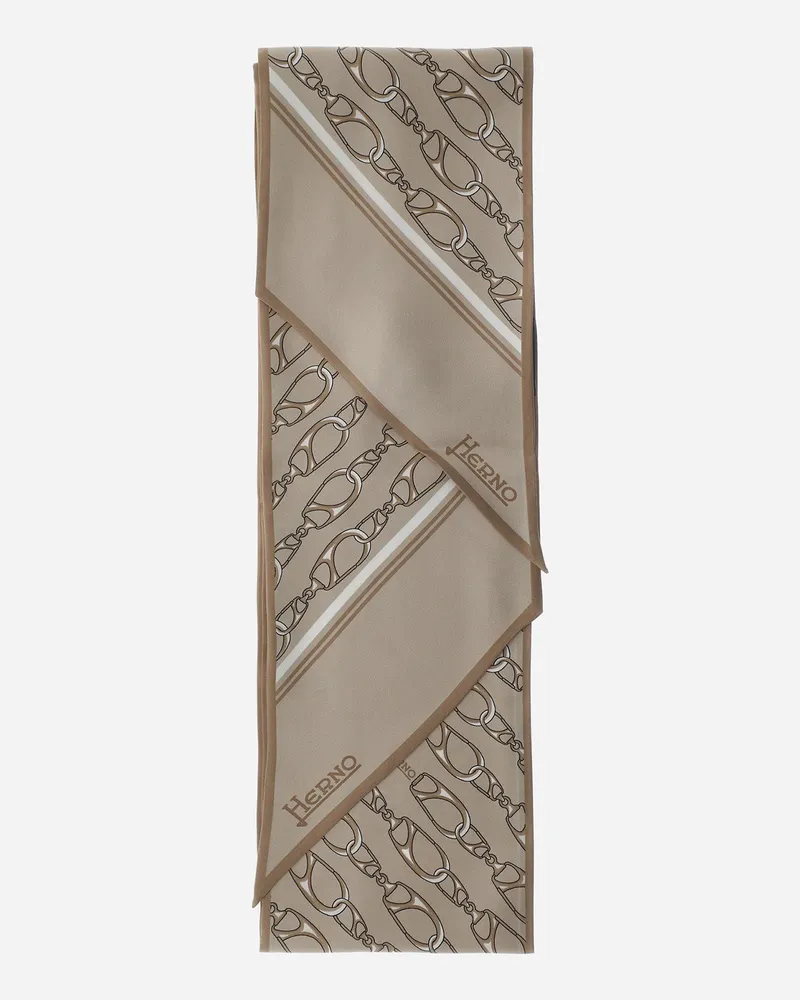 Herno Tuch Aus Iconic Print Silk Camel