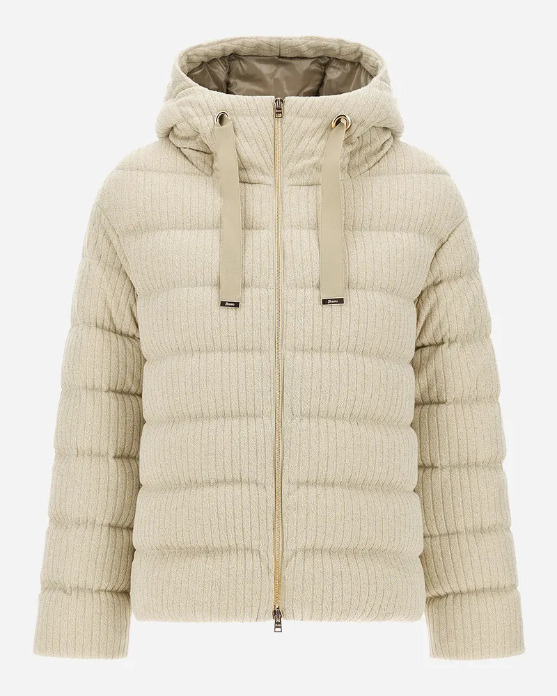 Herno Jacke Aus Glänzendem Gerippten Knit Chantilly