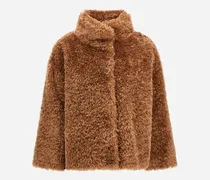 Kurze Jacke Mit Der Haptik Von Gelocktem Fell - Frau Mäntel & Trenchcoats Camel