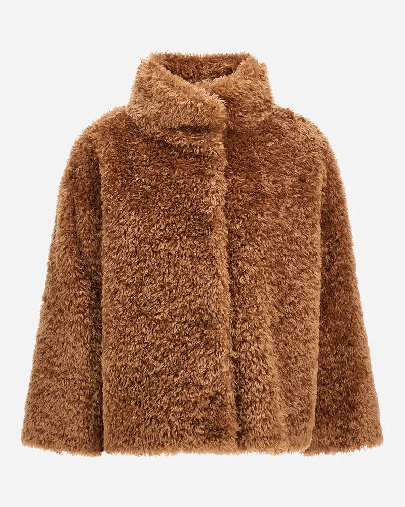 Herno Kurze Jacke Mit Der Haptik Von Gelocktem Fell - Frau Mäntel & Trenchcoats Camel Camel