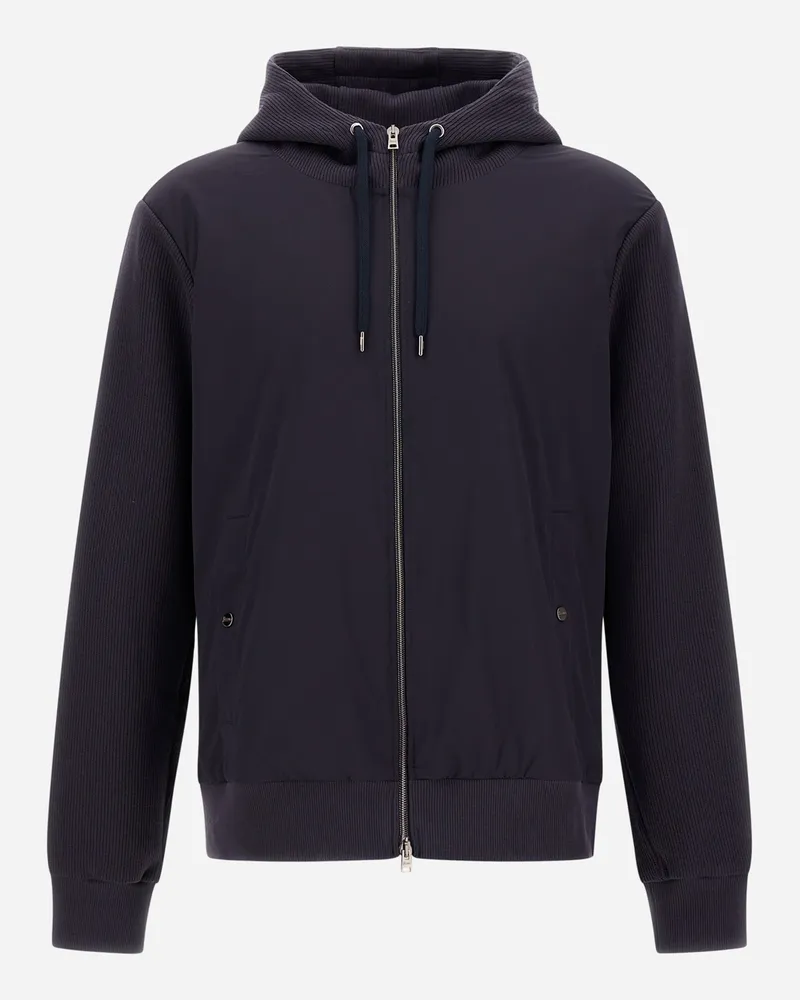 Herno Jacke Resort Aus Interlock-baumwolle Und Travel Nylon Ponente - Mann Parka & Jacken Marineblau Marineblau