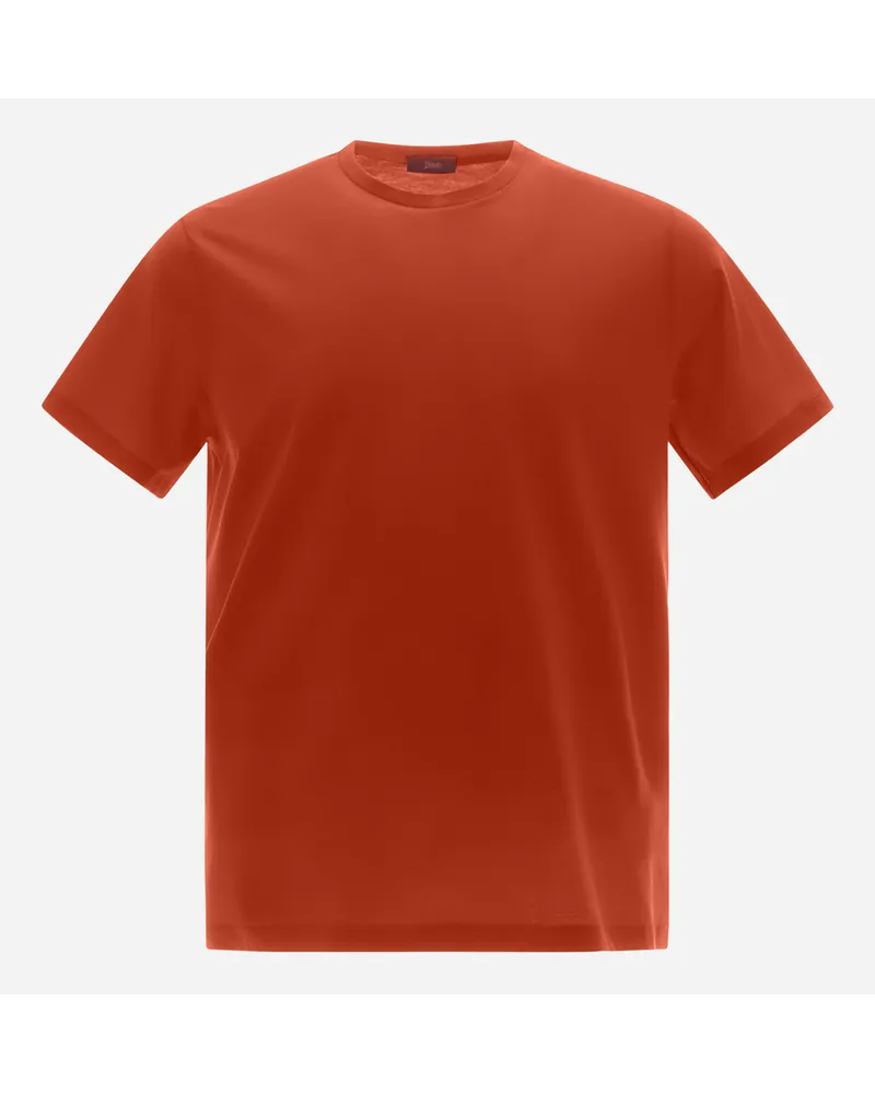 Herno T-shirt Aus Crêpe-jersey Orange