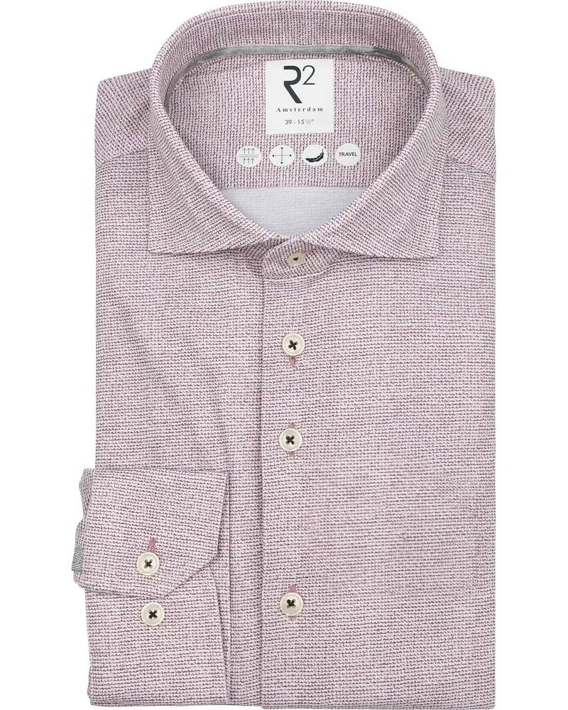 R2 Amsterdam R2 Hemd Knitted Sorona Mauve Rot