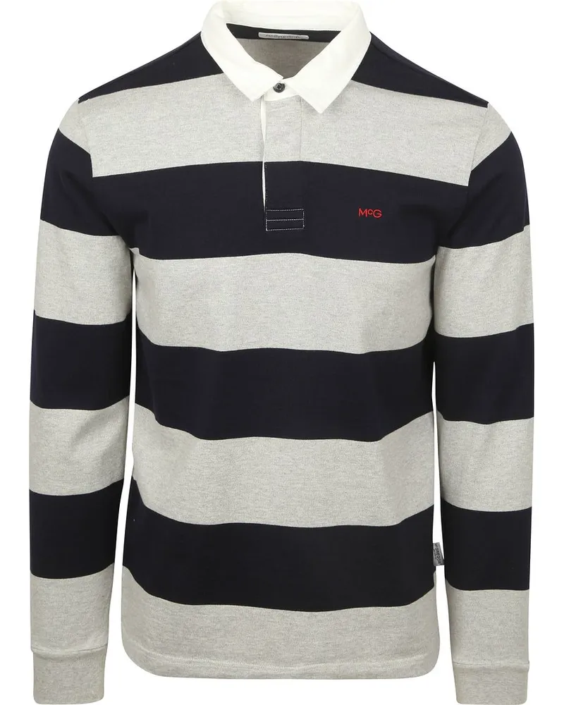 McGregor Rugbyshirt Streifen Navy Grau Grau