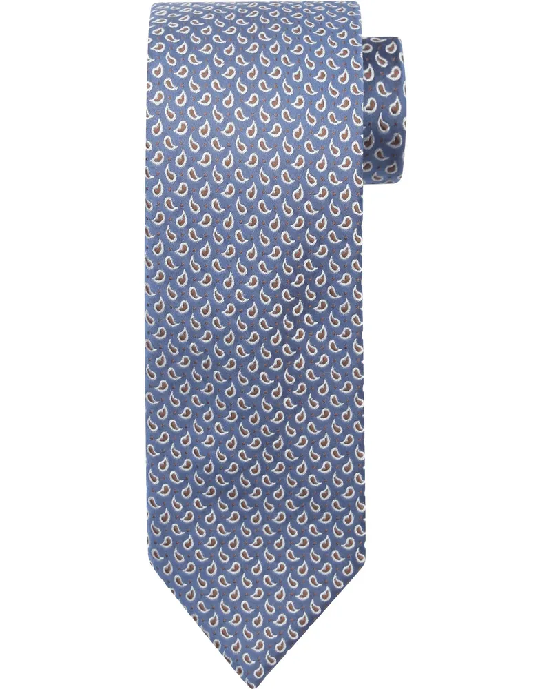 Suitable Krawatte Seide Paisley Navy Dunkelblau