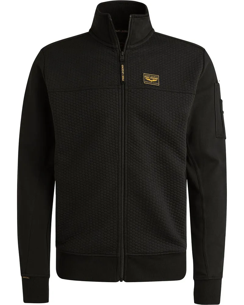 PME Legend Strickjacke Jacquard Interlock Schwarz Schwarz