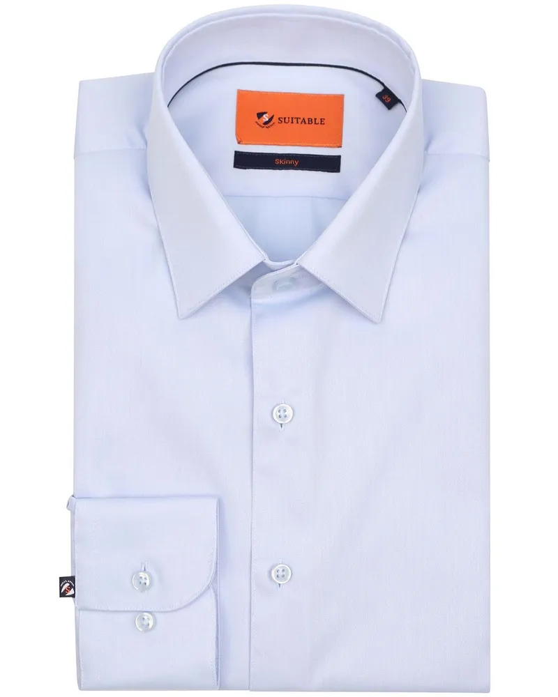 Suitable Twill Hemd Hellblau Hellblau