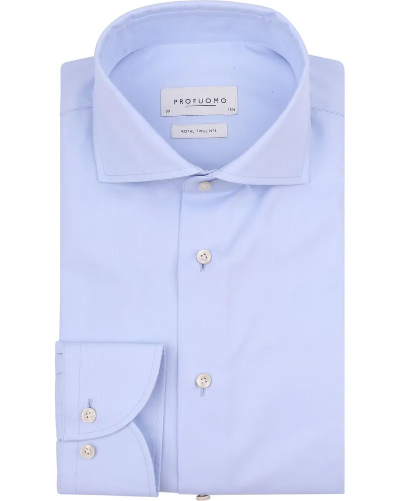 Profuomo Hadleighs Royal Twill Hemd No6 Blau Hellblau