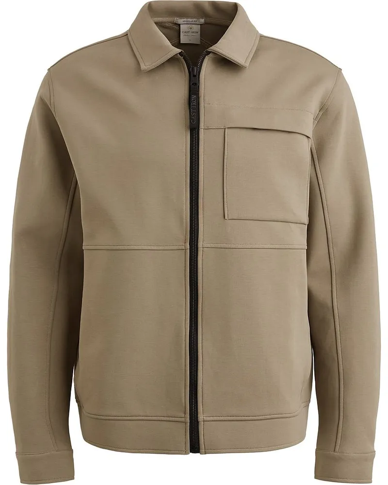 Cast Iron Hemdjacke Interlock Sweat Kaki Khaki