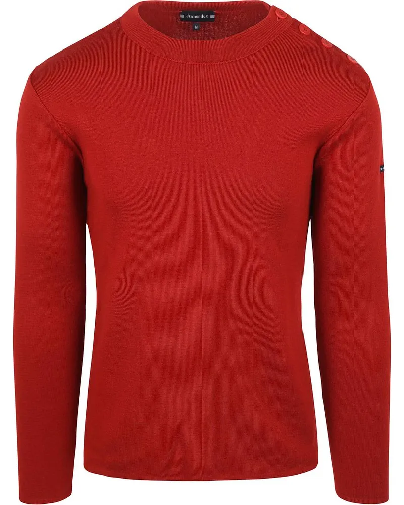 Armor-Lux Marin Goulenez Pullover Merinowolle Rot Rot