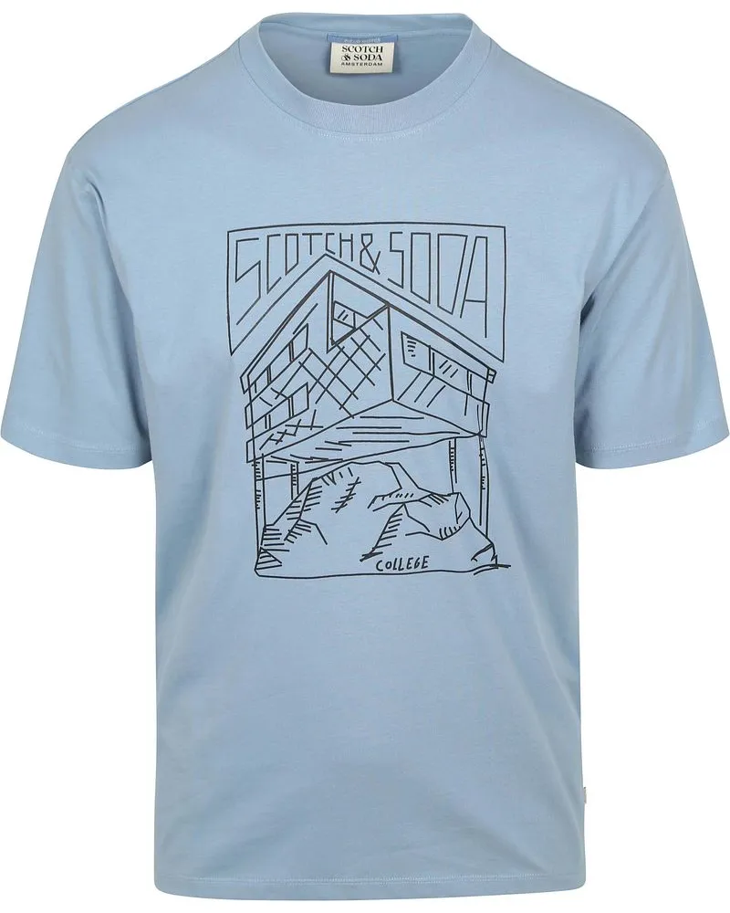 Scotch&Soda T-shirt Druck Blau Blau