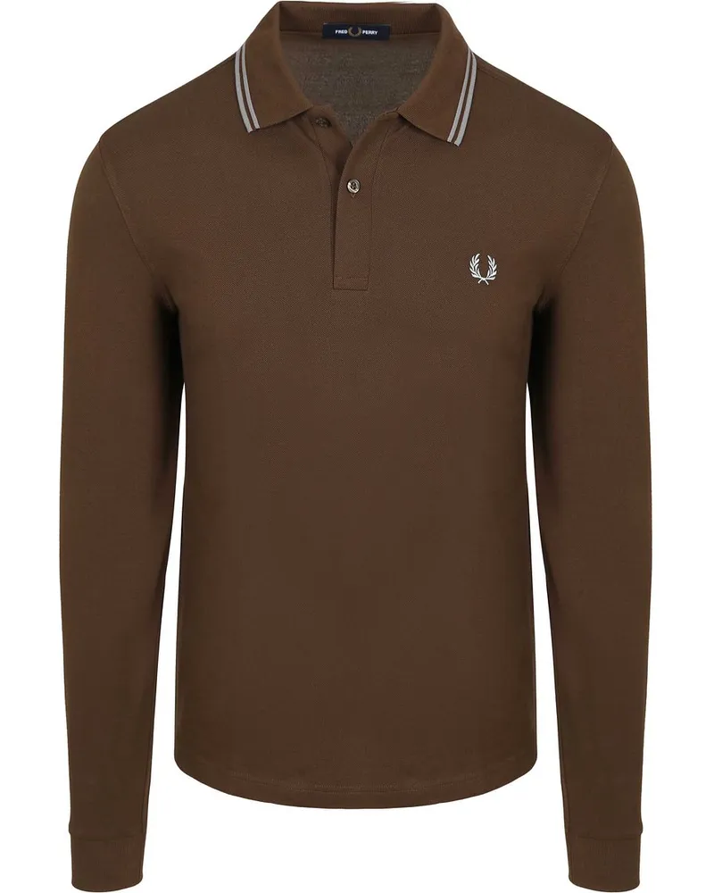 Fred Perry Langarm-Poloshirt Braun 49A Braun