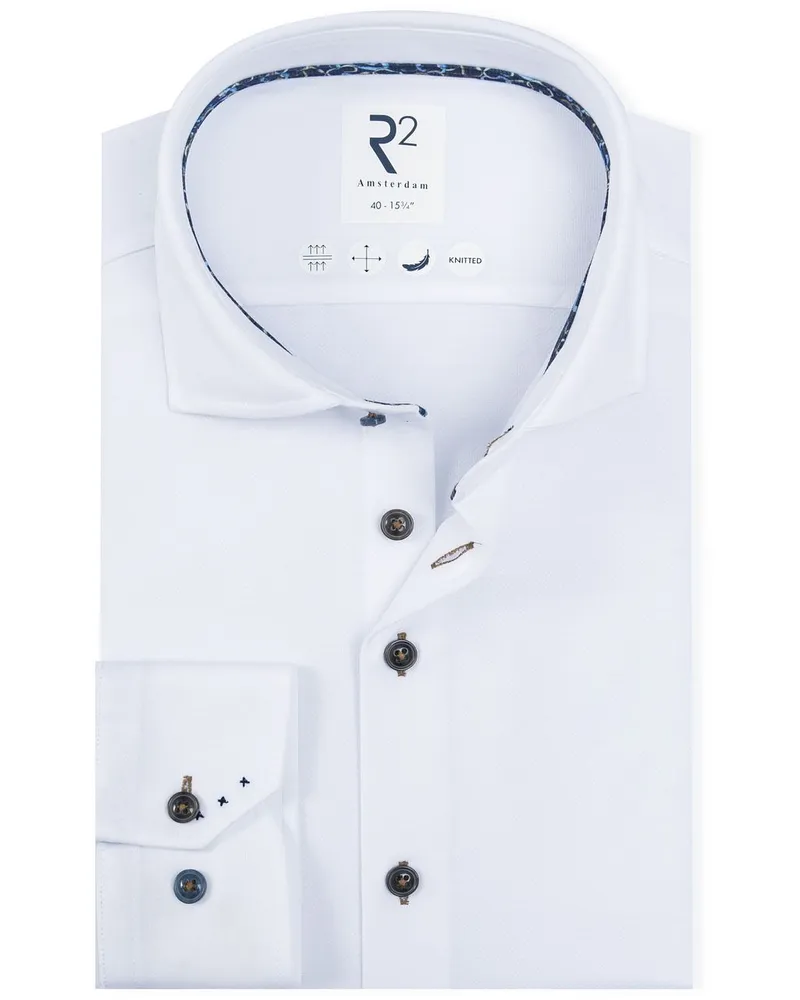 R2 Amsterdam R2 Hemd Fine Twill Weiß Weiß