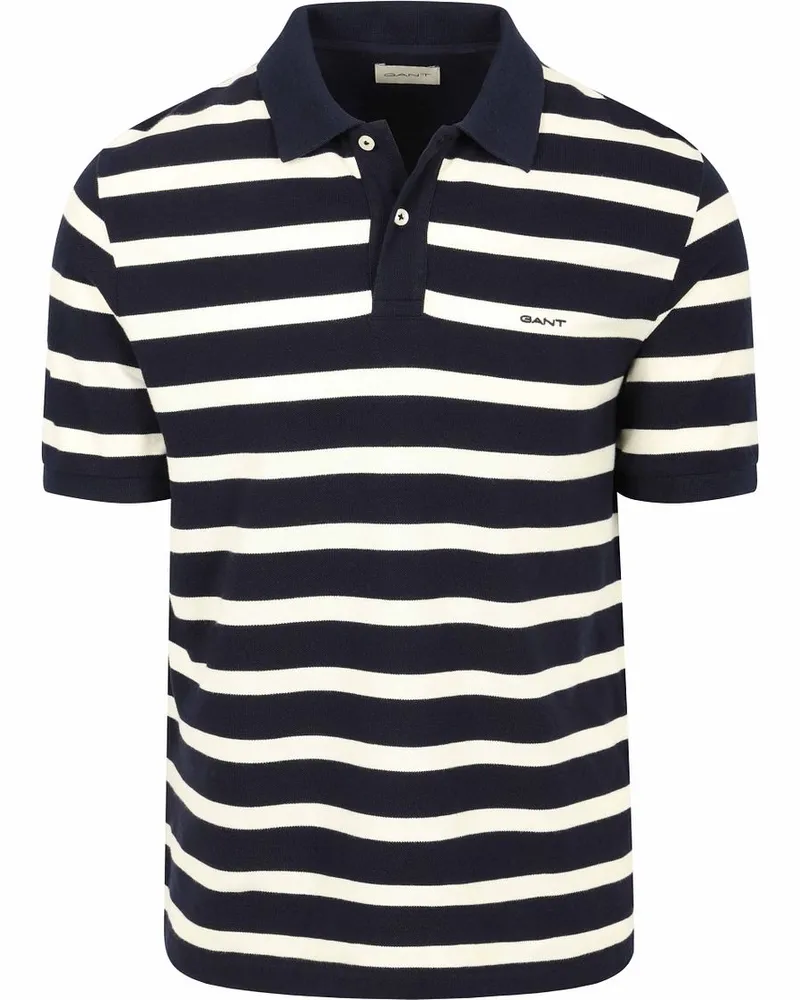 Gant Poloshirt Stripe Navy/Weiß Weiß