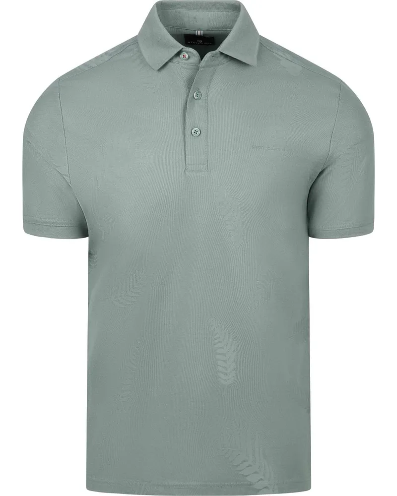 State of Art Polo Piqué Blattmuster Jade Grün