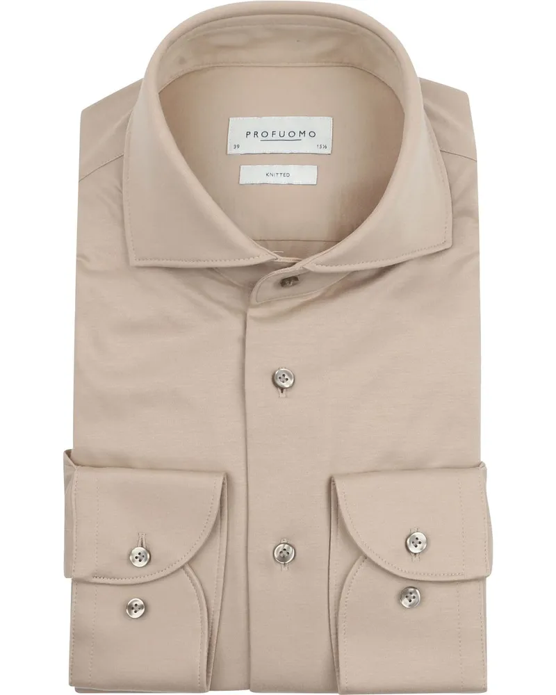 Profuomo Knitted Hemd Beige Beige