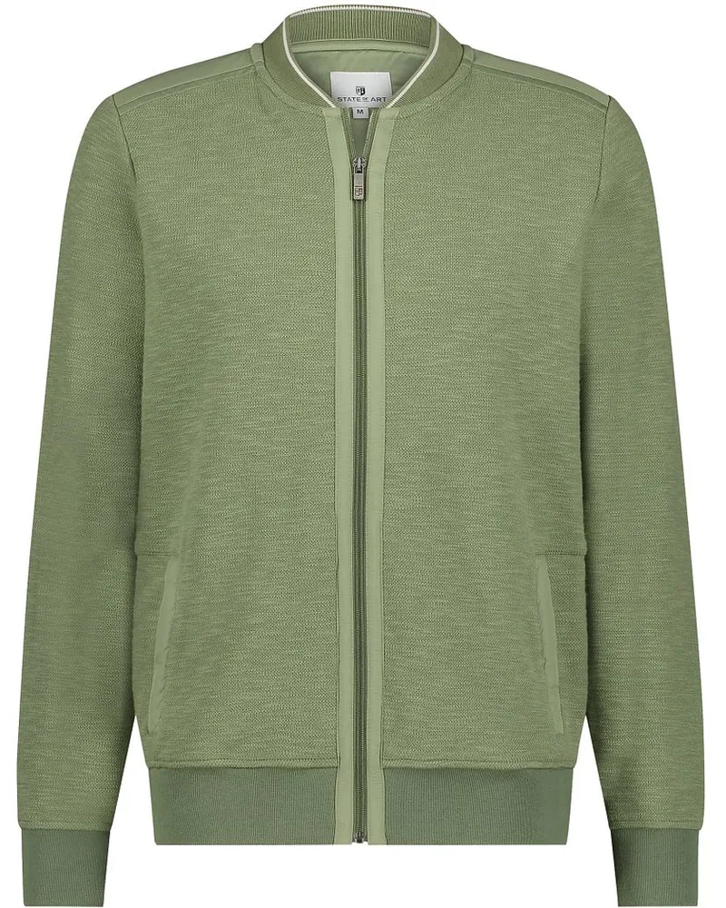 State of Art Strickjacke Zip Grün Grün