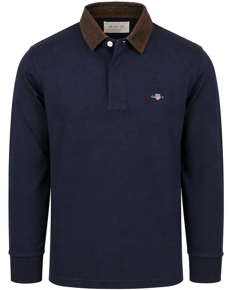 Gant Rugger Shield Corduroy Polo Navy Dunkelblau