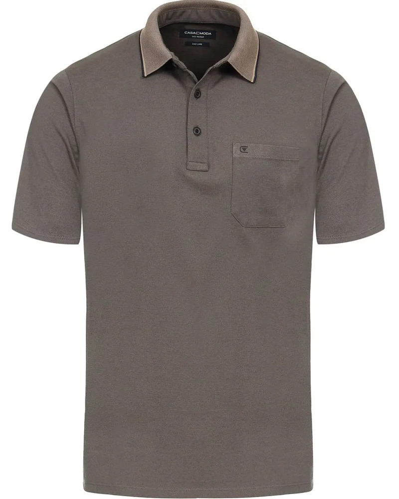 CasaModa Poloshirt Stretch Melange Taupe Taupe