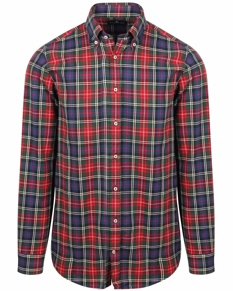 Suitable Hemd Flanel Checks Rot Multicolour
