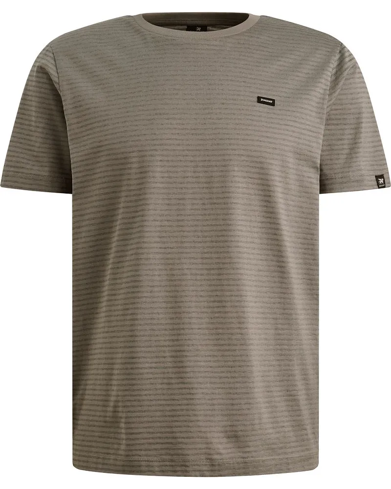 Vanguard T-Shirt Stripes Taupe Braun