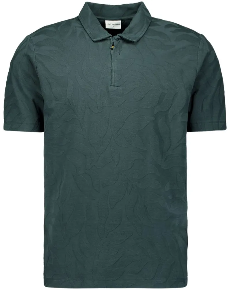 No Excess Half Zip Poloshirt Jacquard Dark Steel Anthrazit