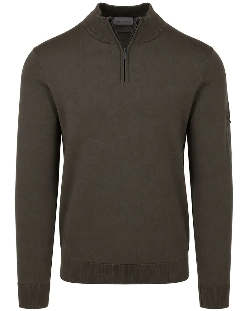 Suitable Race Half Zip Pullover Moosgrün Dunkelgrün