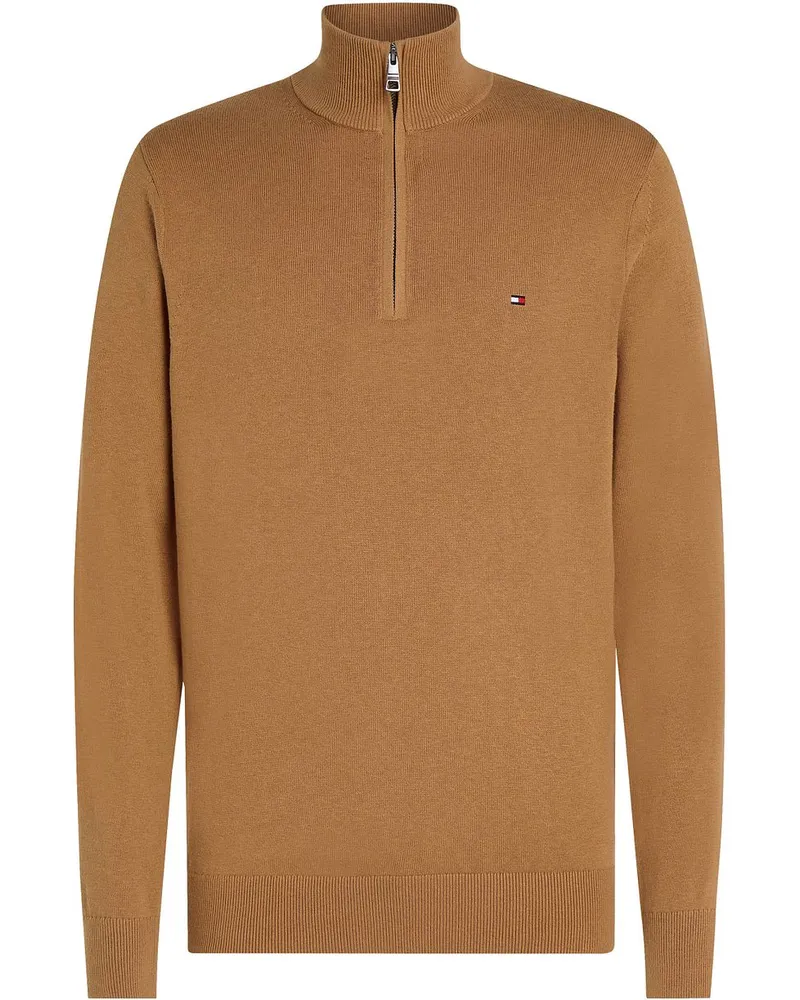 Tommy Hilfiger Half Zip Pullover Camel Braun