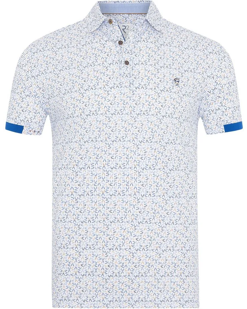 R2 Amsterdam Polo Piqué Druck Hellblau Hellblau