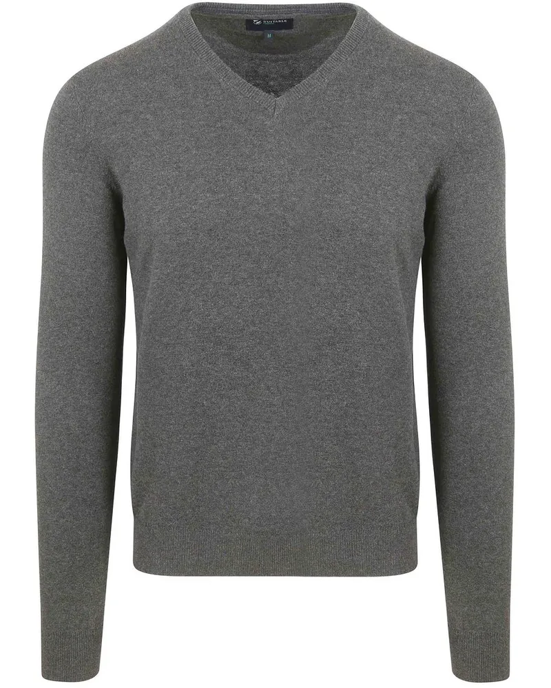 Suitable Respect Bio-Baumwolle Pullover Vinir Melange Anthrazit Grau