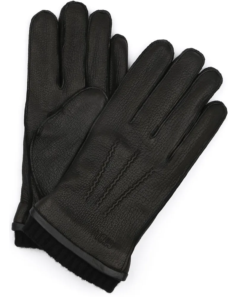 Suitable Handschuh Leder Schwarz Schwarz