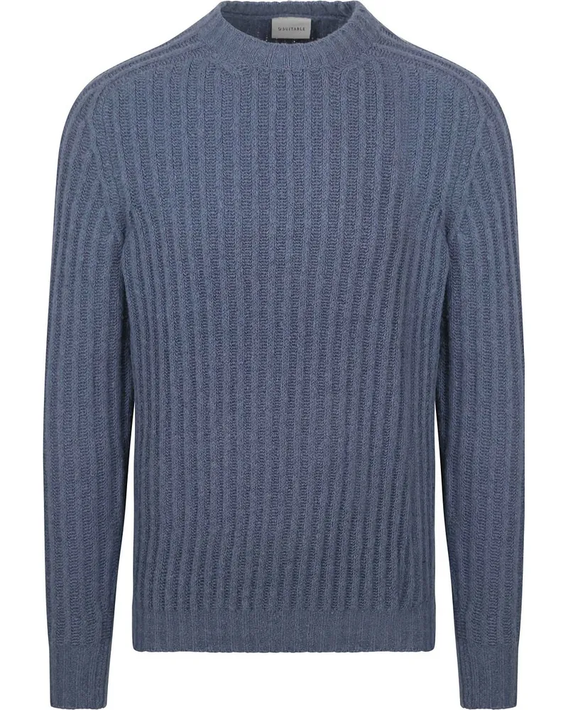 Suitable Pullover Boiled Wool Blau Blau