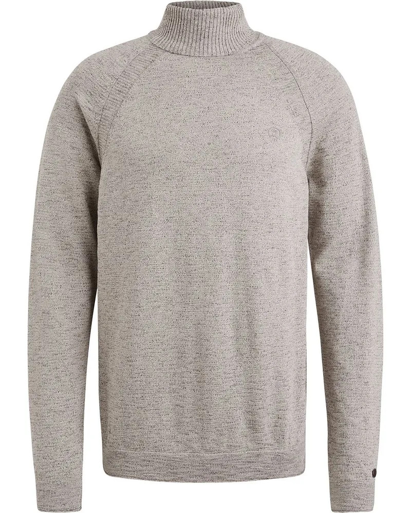 Cast Iron Rollkragenpullover Melange Grau Grau