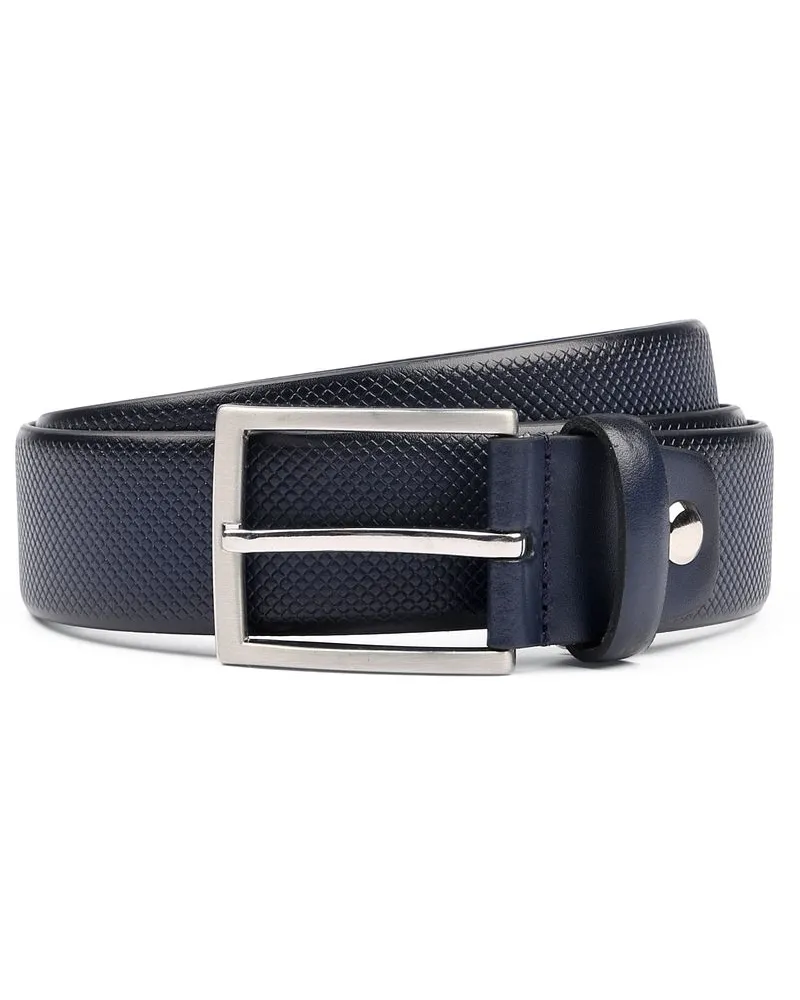 Suitable Ledergürtel Struktur Leder Navy Dunkelblau