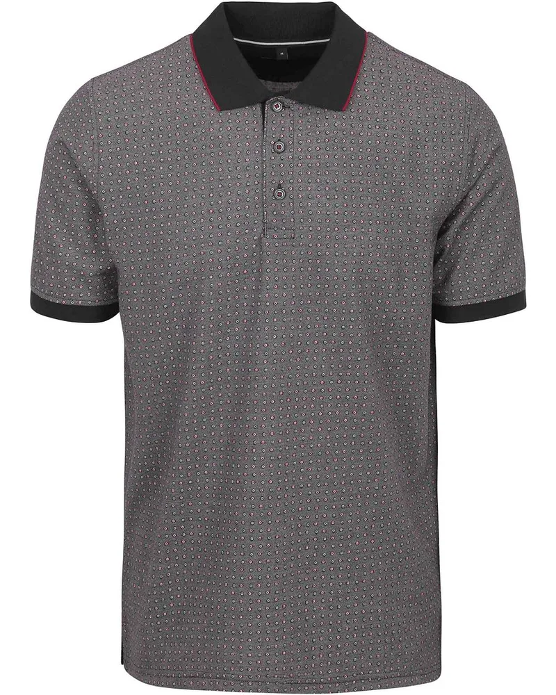 CasaModa Poloshirt Druck Grau Multicolour Multicolour